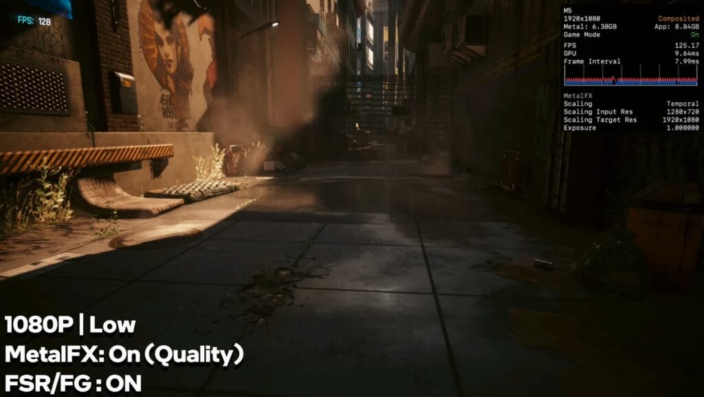 Cyberpunk 2077 (Native on macOS) in 1080P low quality