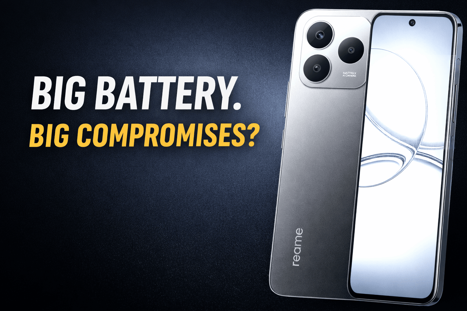 Realme Narzo 90 smartphone showing rear camera design and AMOLED display in review thumbnail