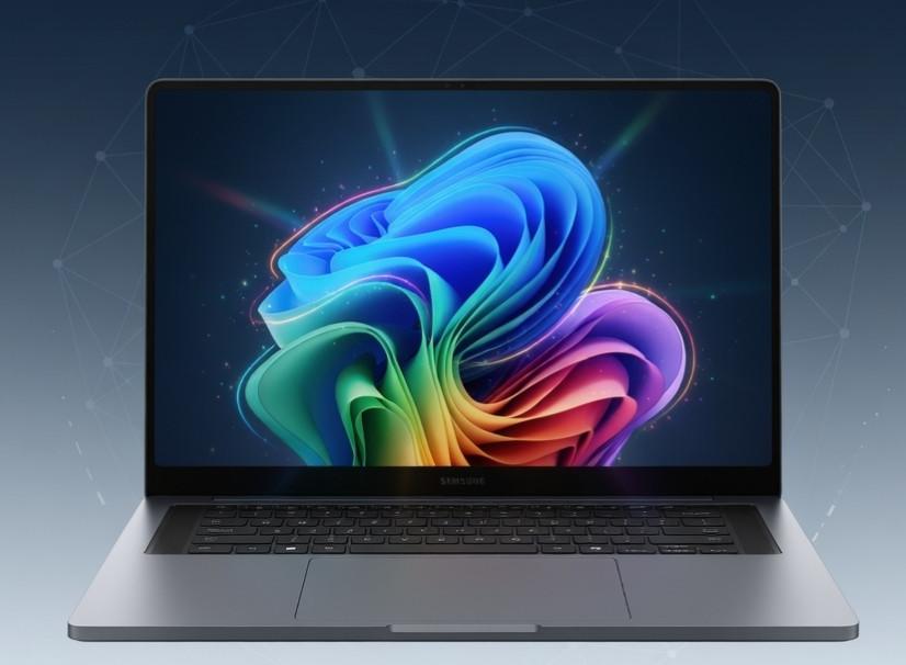 Samsung Galaxy Book 6 Ultra laptop with sleek aluminum design placed on desk