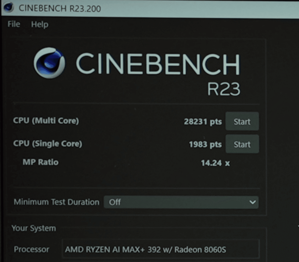 Asus Tuf A14 Cinebench R23