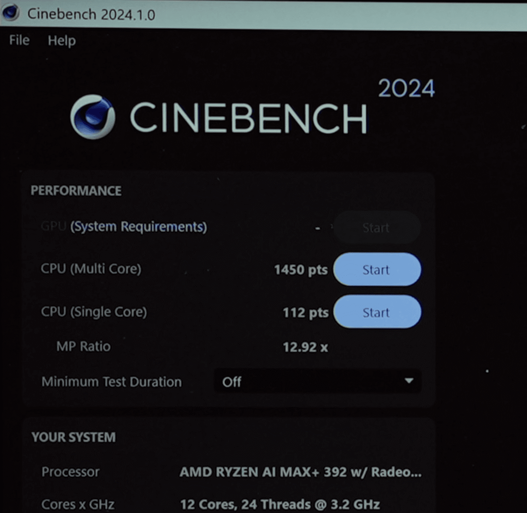 Asus Tuf A14 Cinebench 2024