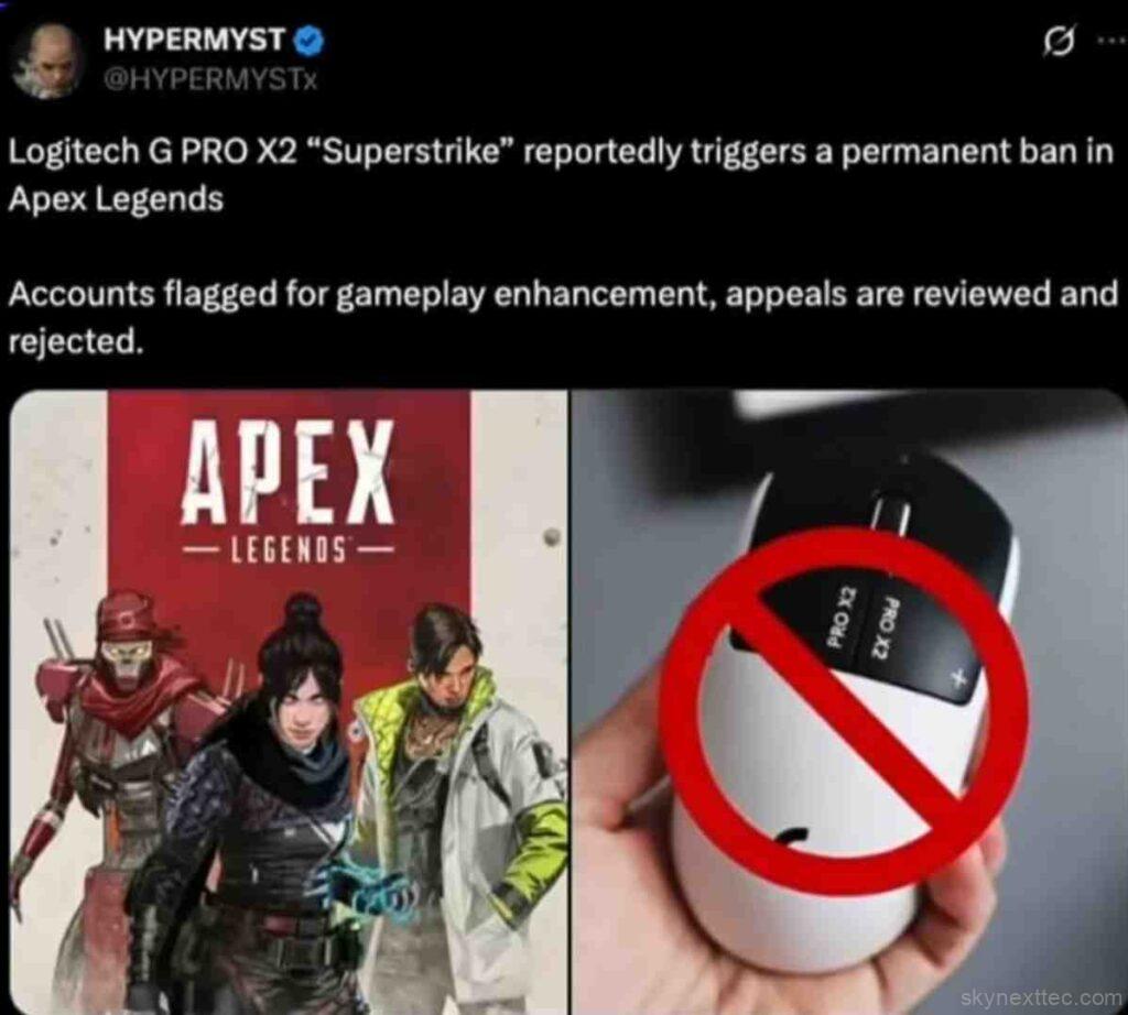 Logitech G PRO X2 "Superstrike" reportedly triggers a permanent ban in apex legends