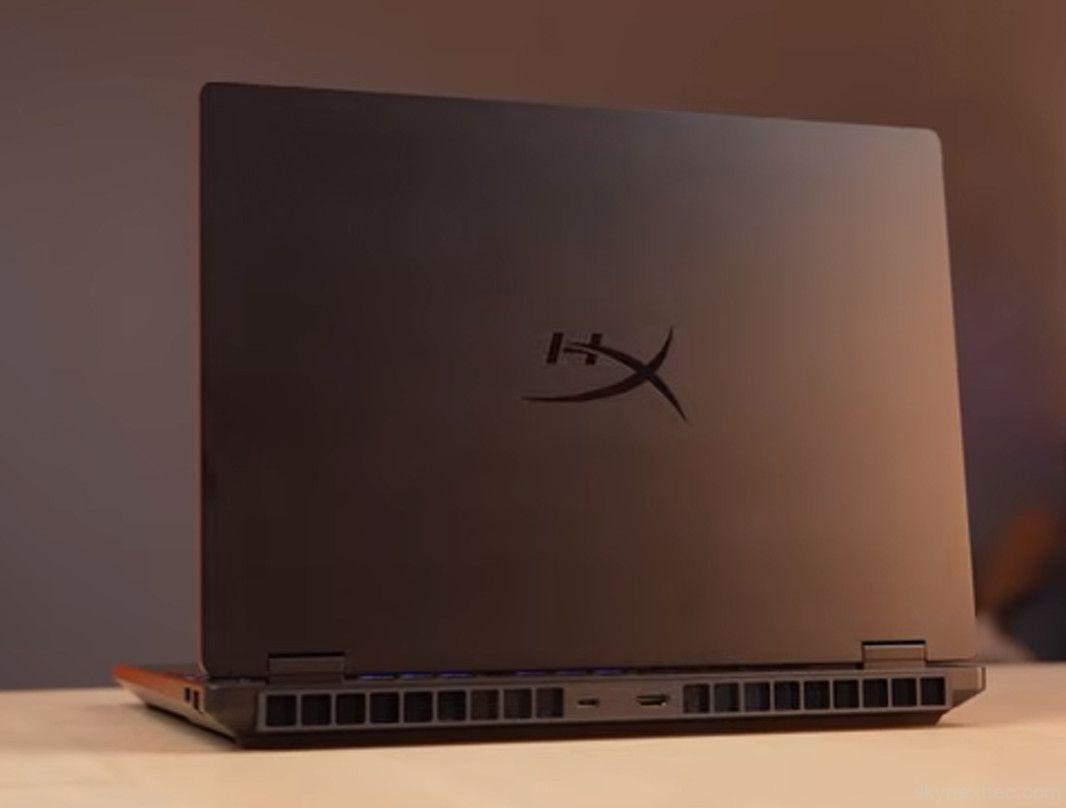 Rear view of HP HyperX OMEN 15-ga0xxx gaming laptop showing ports and heat vents.